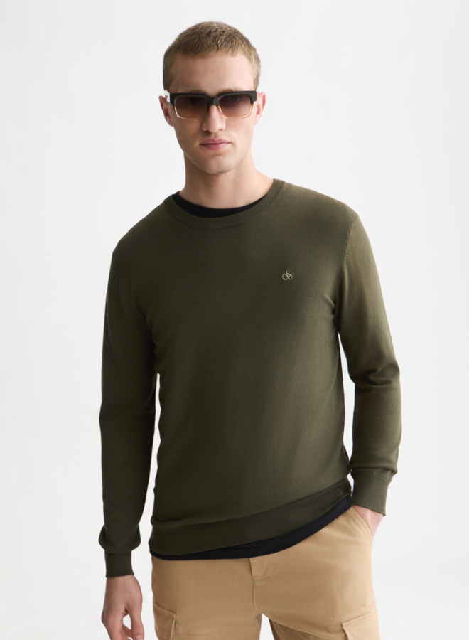 Tricot Scotch & Soda signature en viscose vert khaki