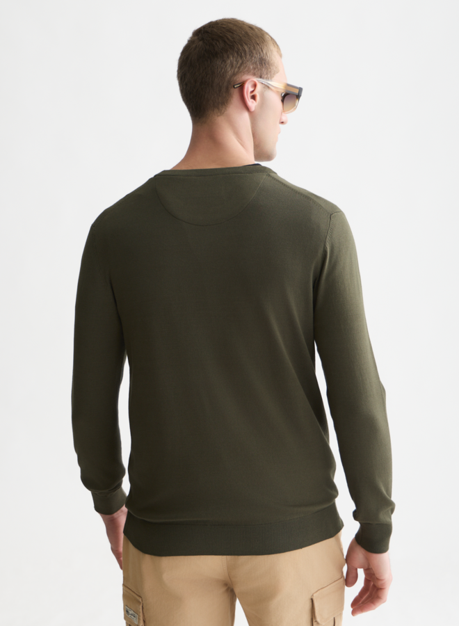 Tricot Scotch & Soda signature en viscose vert khaki