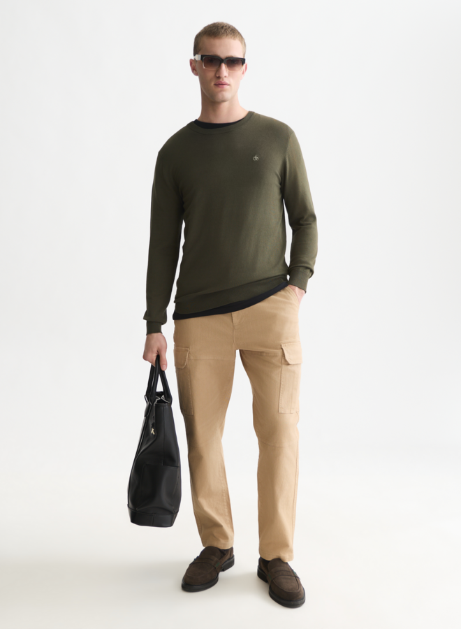 Tricot Scotch & Soda signature en viscose vert khaki