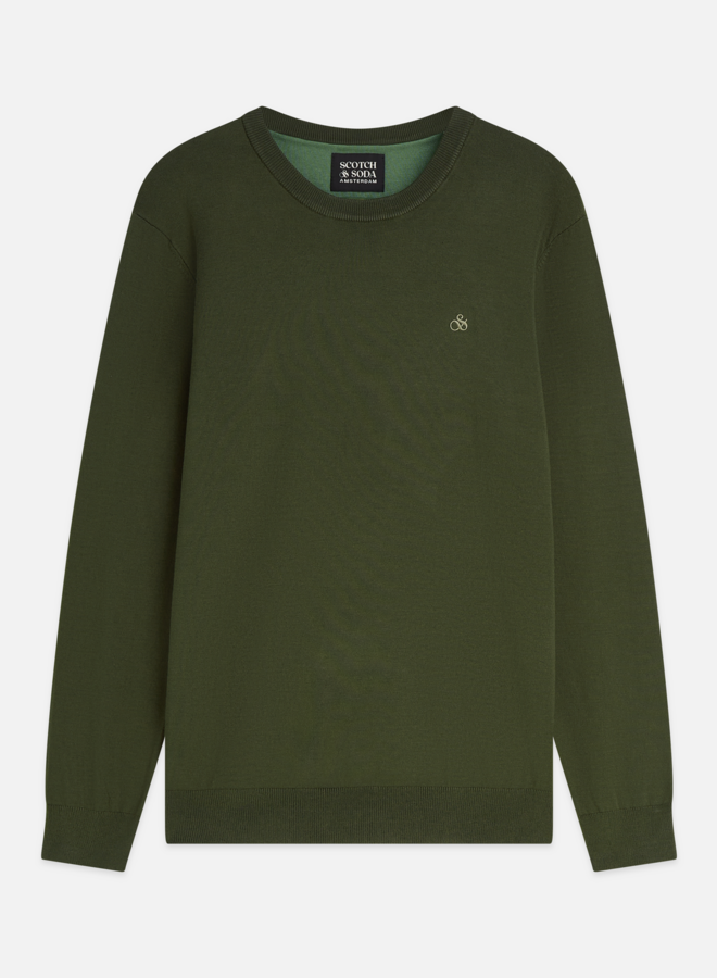 Tricot Scotch & Soda signature en viscose vert khaki