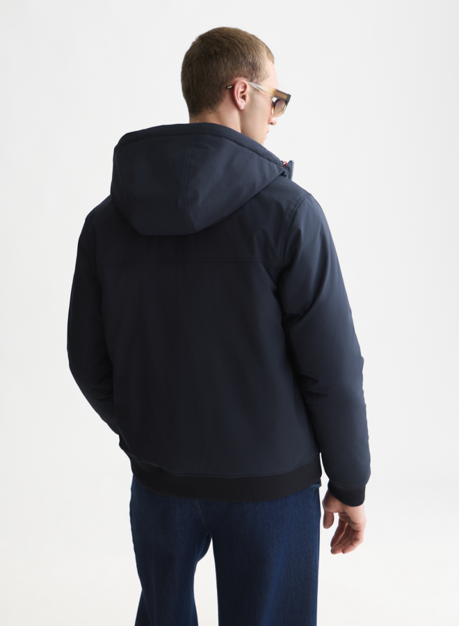 Manteau Scotch & Soda court à capuche bleu marine