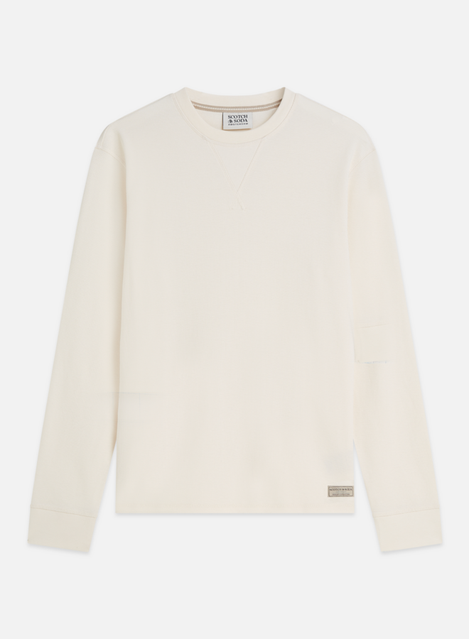 Chandail Scotch & Soda gaufré à manches longues écru