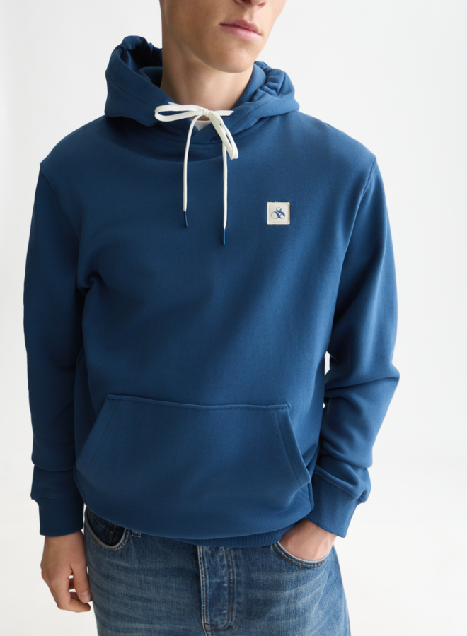 Chandail Scotch & Soda molletonné à capuche signature bleu denim