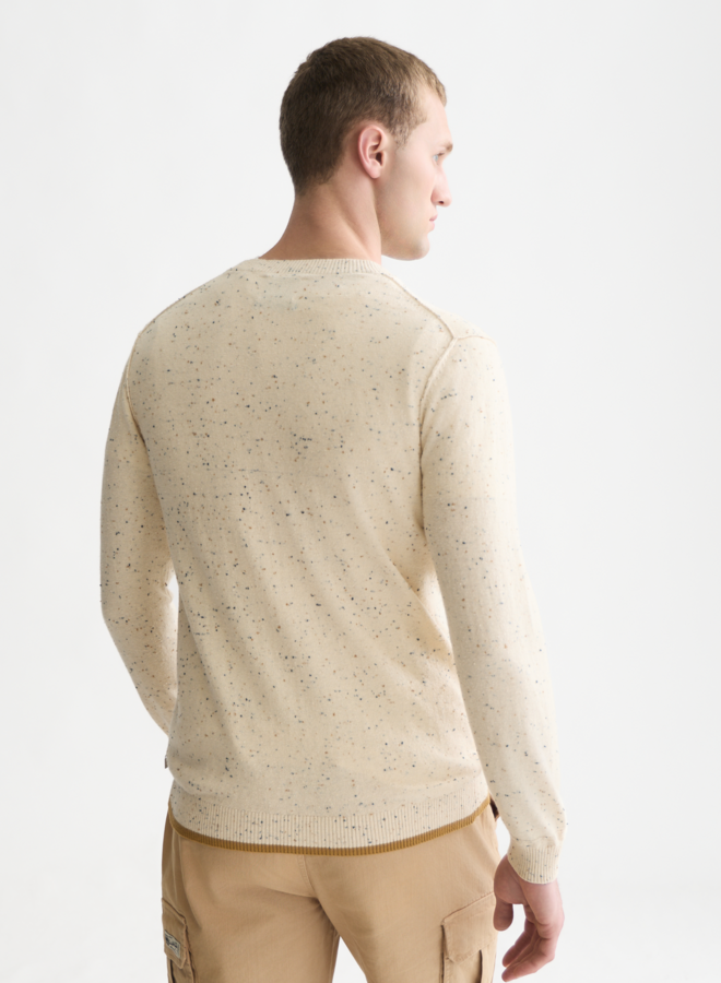 Tricot Scotch & Soda écru à picots bleus & camel