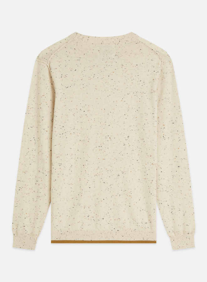 Tricot Scotch & Soda écru à picots bleus & camel