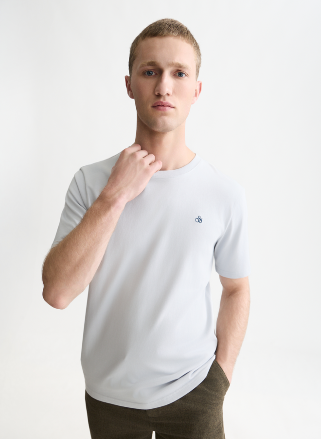 T-shirt Scotch & Soda signature bleu pâle à logo bleu marine