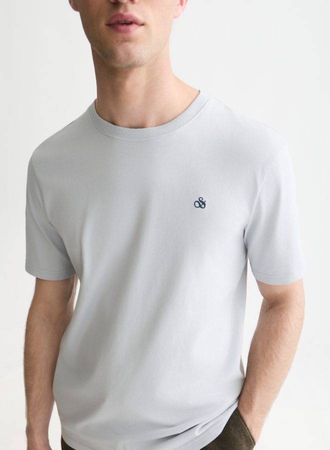 T-shirt Scotch & Soda signature bleu pâle à logo bleu marine