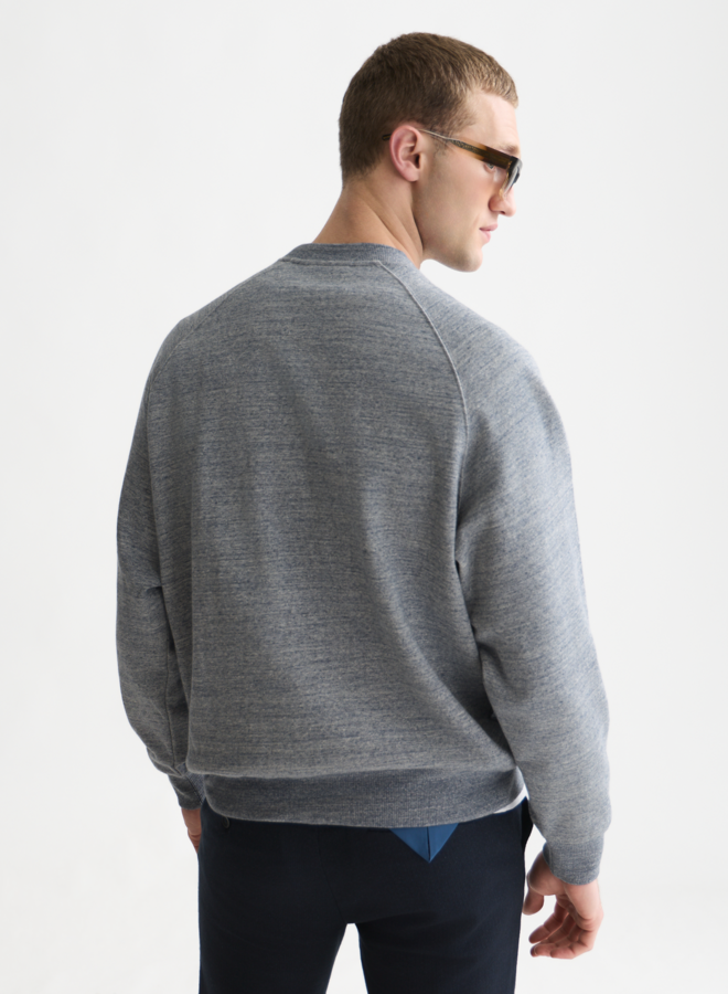 Chandail Scotch & Soda molletonné à manches raglans bleu chiné