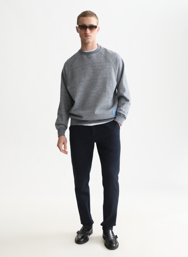 Chandail Scotch & Soda molletonné à manches raglans bleu chiné