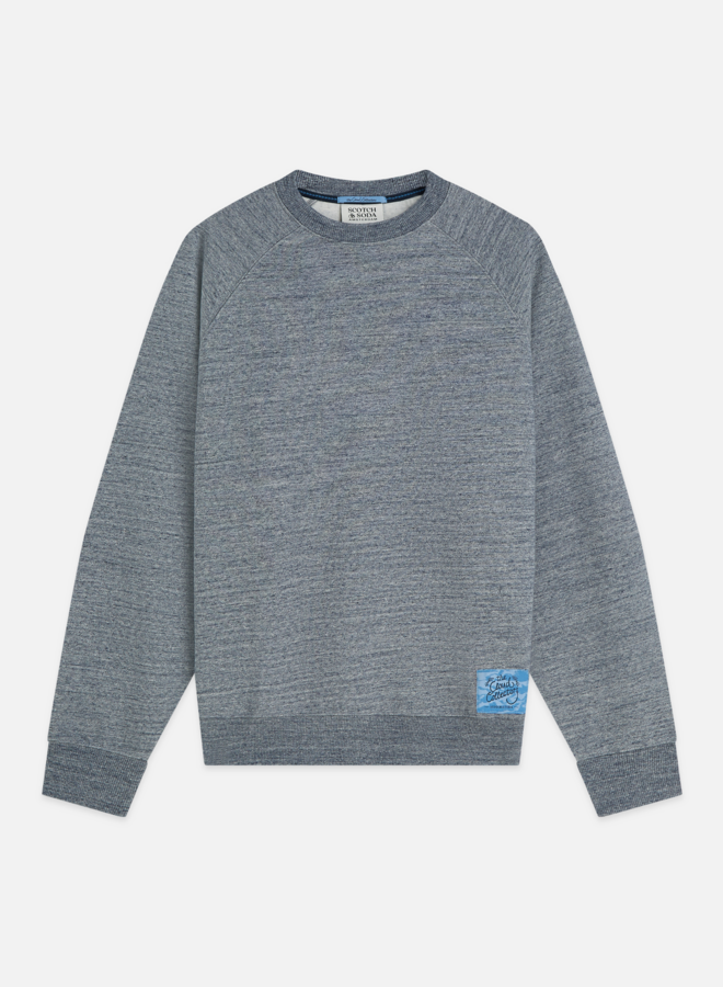Chandail Scotch & Soda molletonné à manches raglans bleu chiné