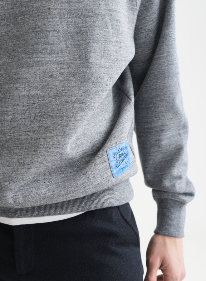 Chandail Scotch & Soda molletonné à manches raglans bleu chiné