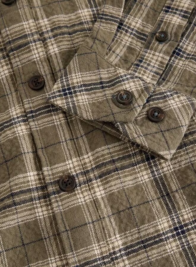 Chemise White Stuff Heywood à carreaux vert khaki & bleu marine