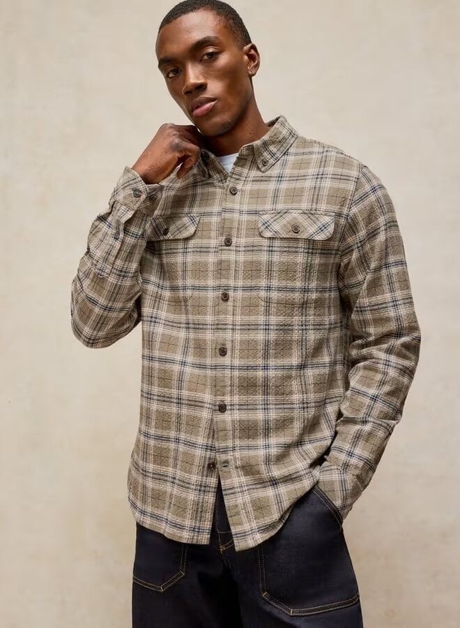 Chemise White Stuff Heywood à carreaux vert khaki & bleu marine