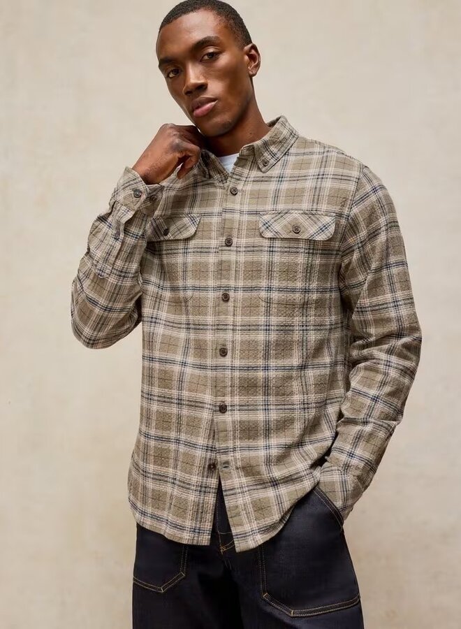 Chemise White Stuff Heywood à carreaux vert khaki & bleu marine