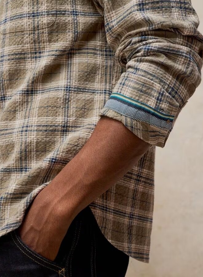 Chemise White Stuff Heywood à carreaux vert khaki & bleu marine