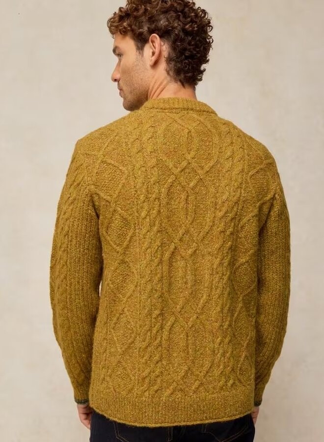 Tricot White Stuff Ashford câblé jaune