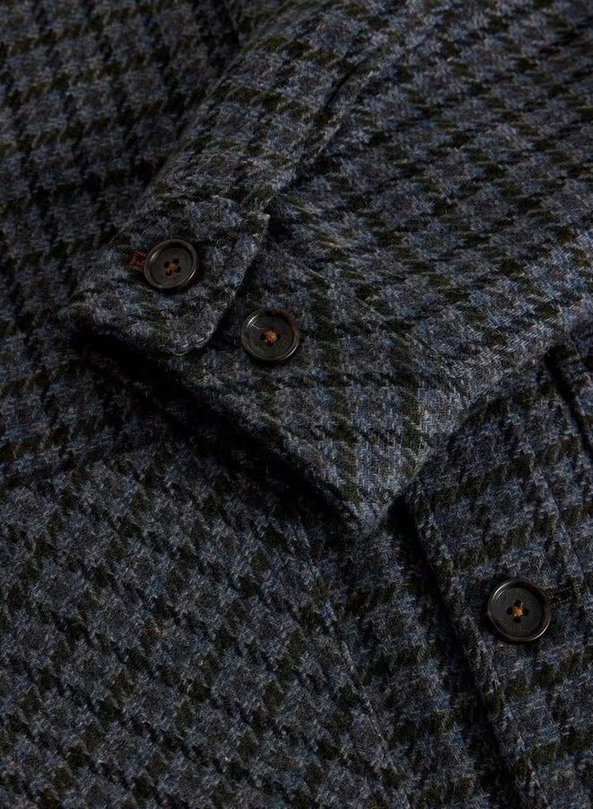 Jacket White Stuff Westgate à pied-de-coq bleu gris & vert khaki
