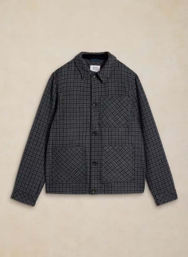 Jacket White Stuff Westgate à pied-de-coq bleu gris & vert khaki