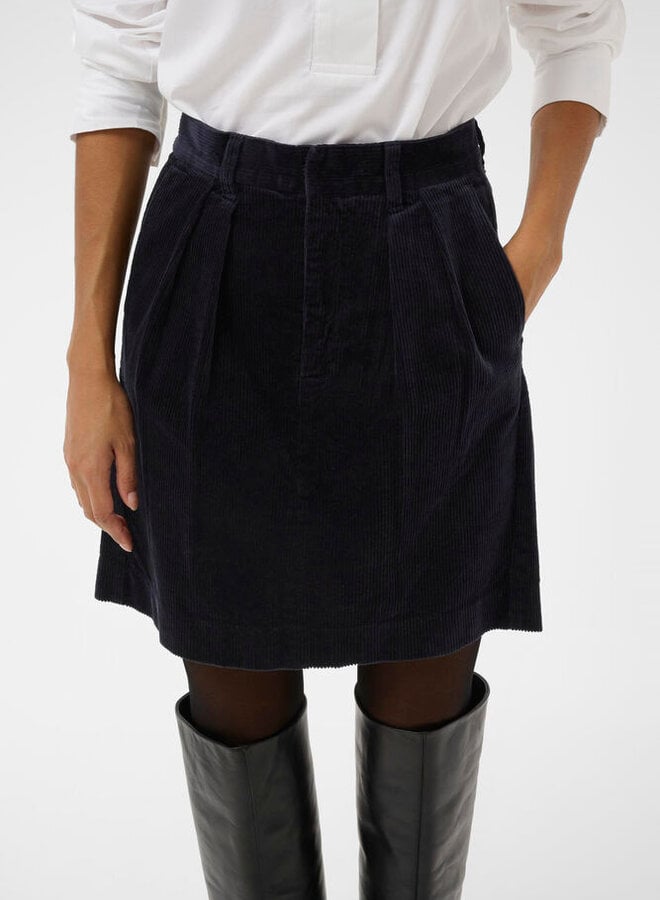 Jupe InWear Tori en corduroy bleu marine