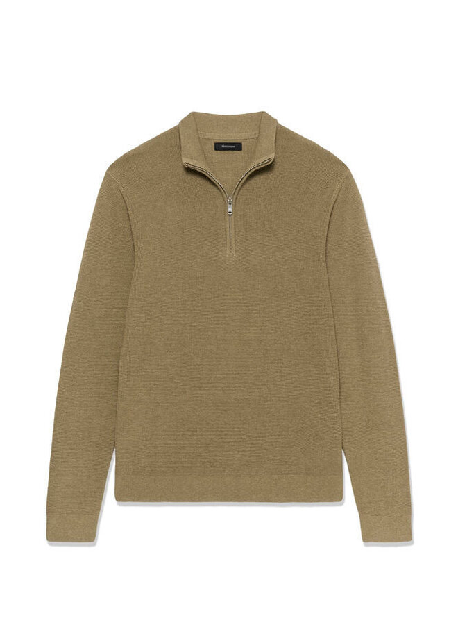 Tricot Matinique Lagoon à col montant à zip gaufré beige sauge argenté