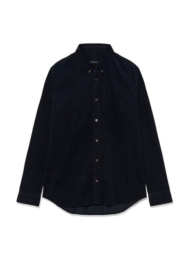 Chemise Matinique Trostol en velours à fines côtes bleu marine