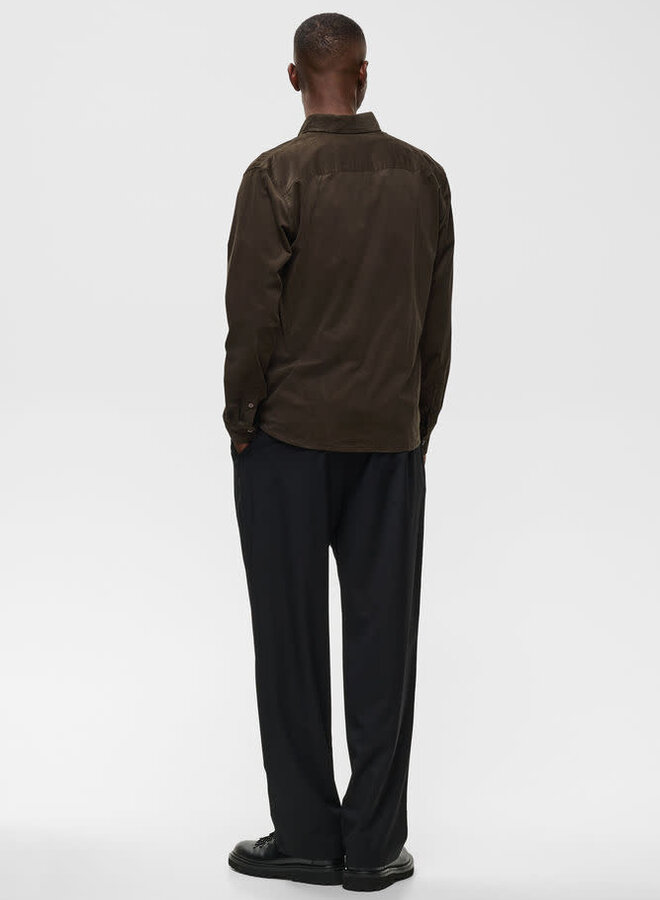 Chemise Matinique Christaldo à 2 poches à rabats brun chocolat