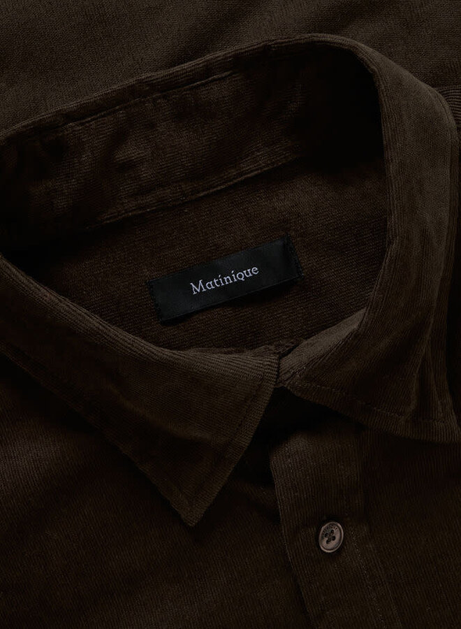 Chemise Matinique Christaldo à 2 poches à rabats brun chocolat