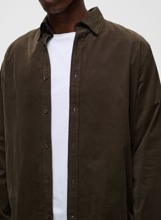 Chemise Matinique Christaldo à 2 poches à rabats brun chocolat
