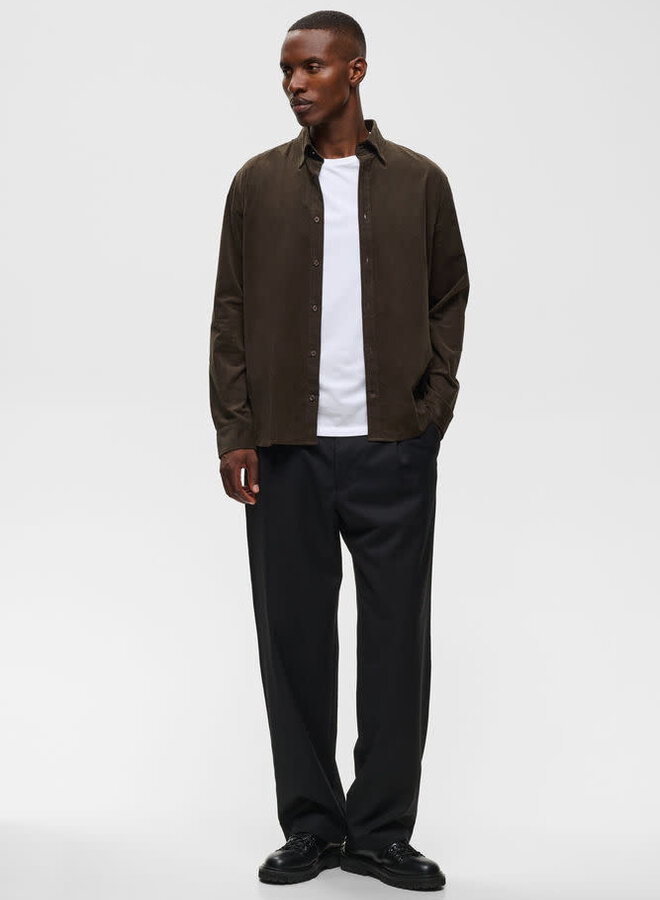 Chemise Matinique Christaldo à 2 poches à rabats brun chocolat