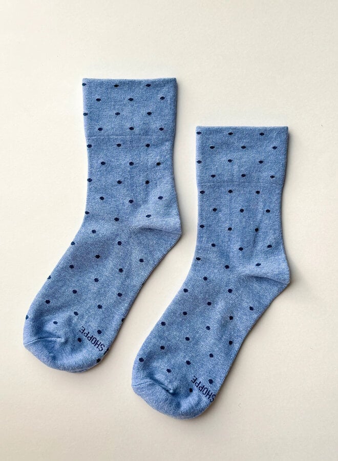 Bas Le Bon Shoppe Sneaker bleu pâle à pois bleu marine