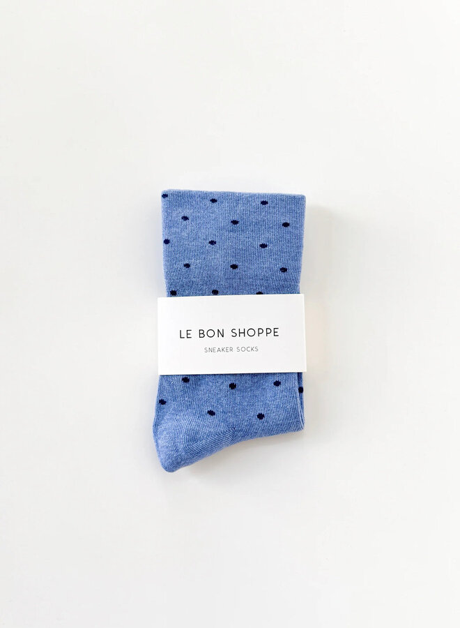 Bas Le Bon Shoppe Sneaker bleu pâle à pois bleu marine