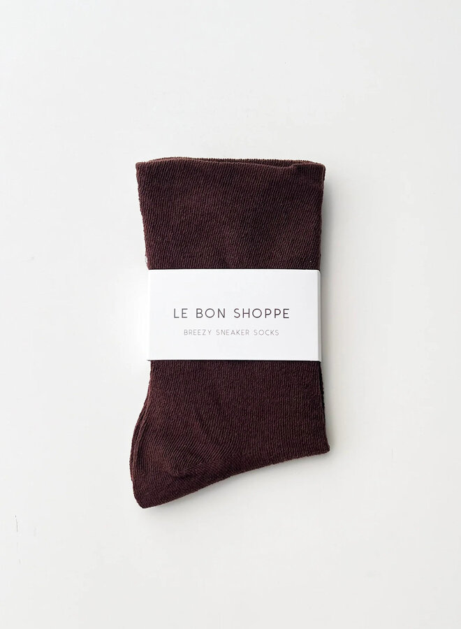Bas Le Bon Shoppe Breezy Sneaker brun cacao foncé