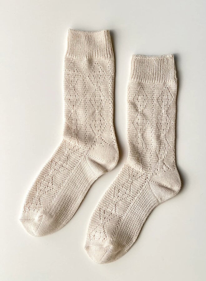 Bas Le Bon Shoppe Modal Eyelet - Oyster
