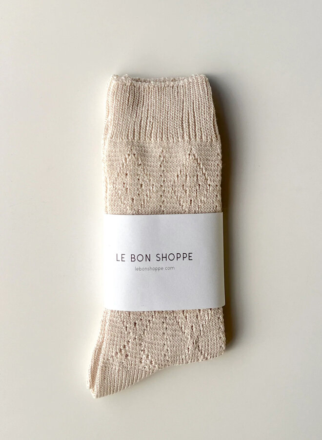 Bas Le Bon Shoppe Modal Eyelet - Oyster