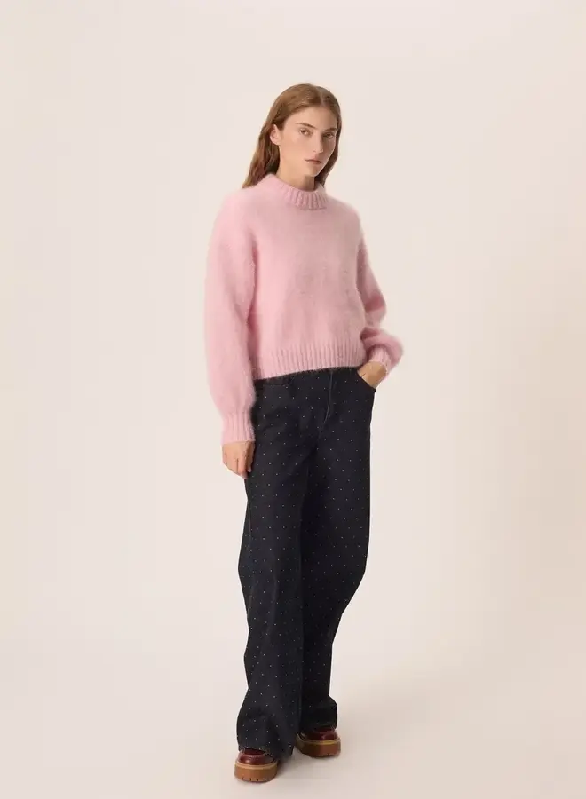 Tricot Des Petits Hauts Alex moelleux rose dragée