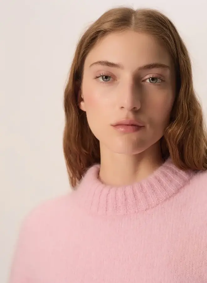 Tricot Des Petits Hauts Alex moelleux rose dragée