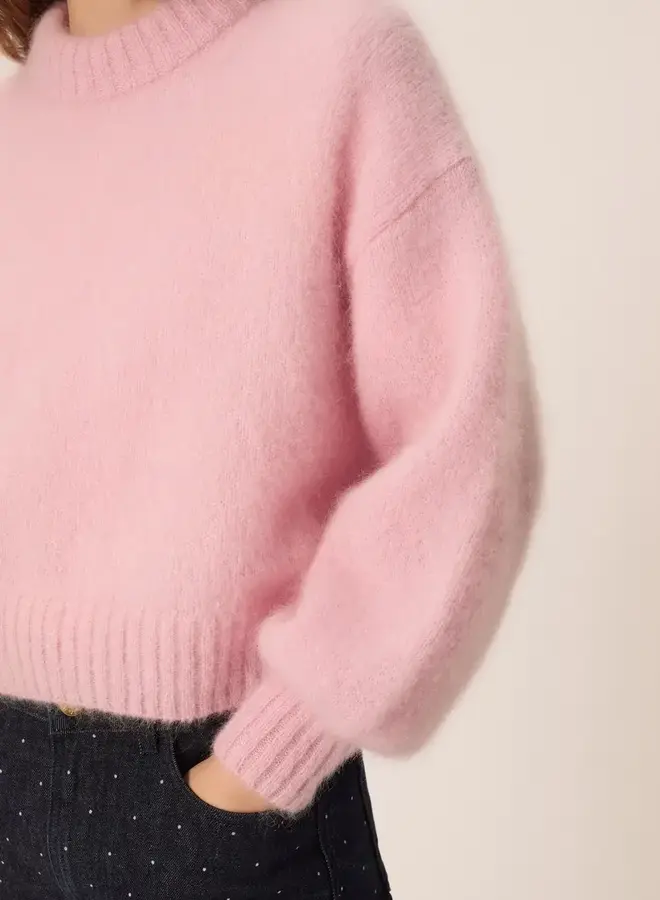Tricot Des Petits Hauts Alex moelleux rose dragée