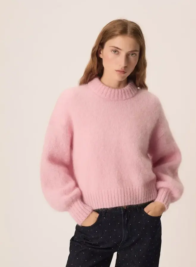 Tricot Des Petits Hauts Alex moelleux rose dragée