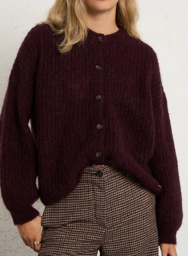 Cardigan Des Petits Hauts Alma moelleux prune