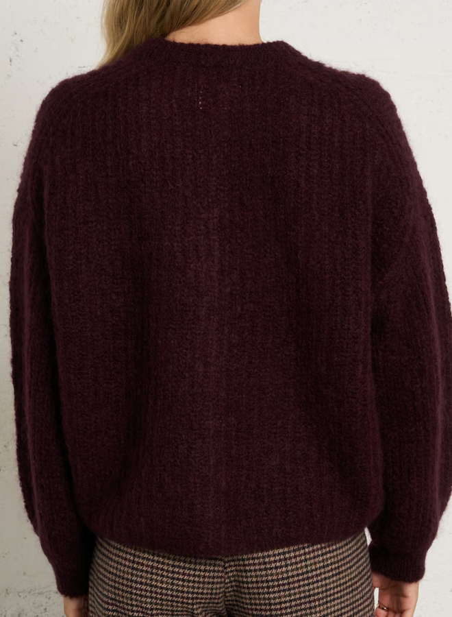 Cardigan Des Petits Hauts Alma moelleux prune