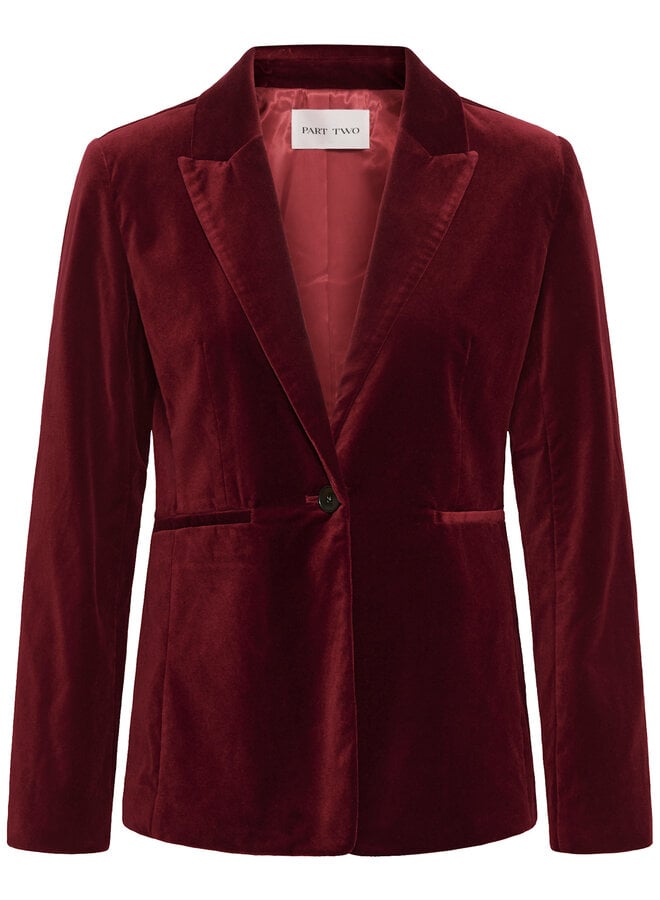 Veston Part Two Dahlia en velours rouge