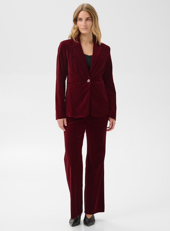 Veston Part Two Dahlia en velours rouge