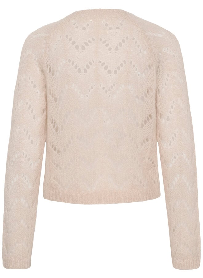 Cardigan Part Two Dinah en mohair ajouré écru