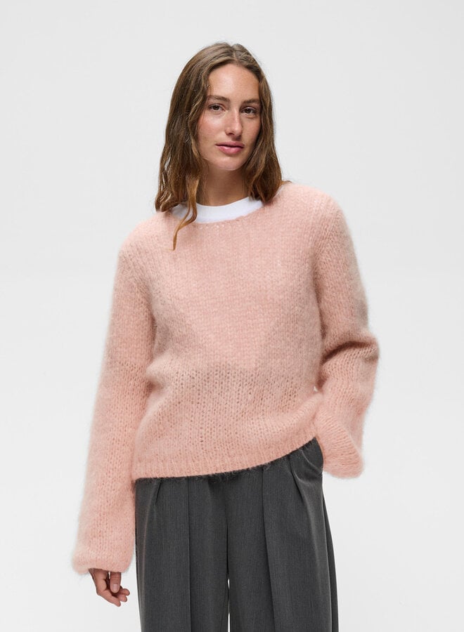 Tricot InWear Jetra en mohair rose pâle