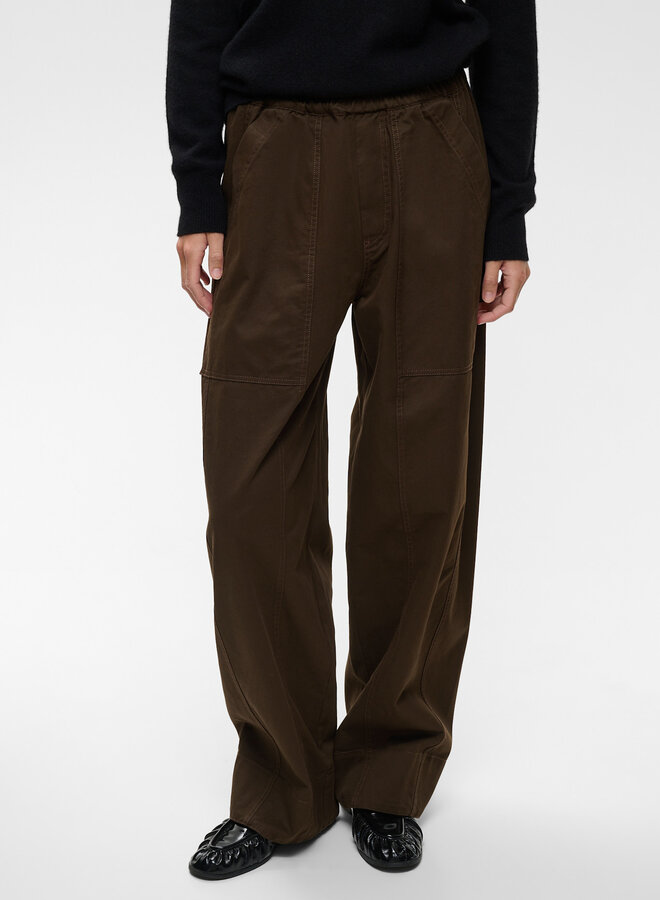 Pantalon InWear Haiko à taille élastique ample brun chocolat