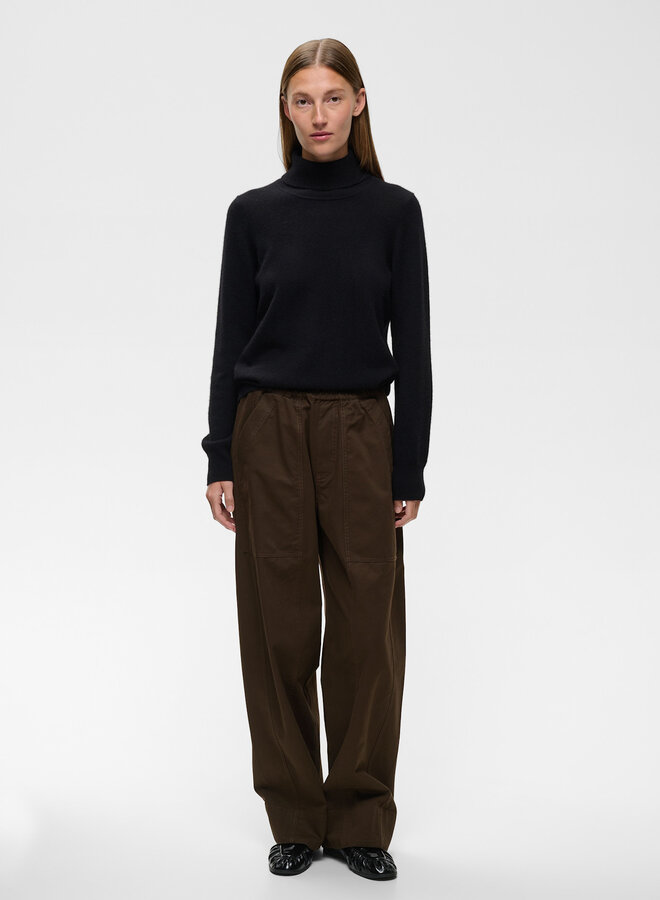 Pantalon InWear Haiko à taille élastique ample brun chocolat