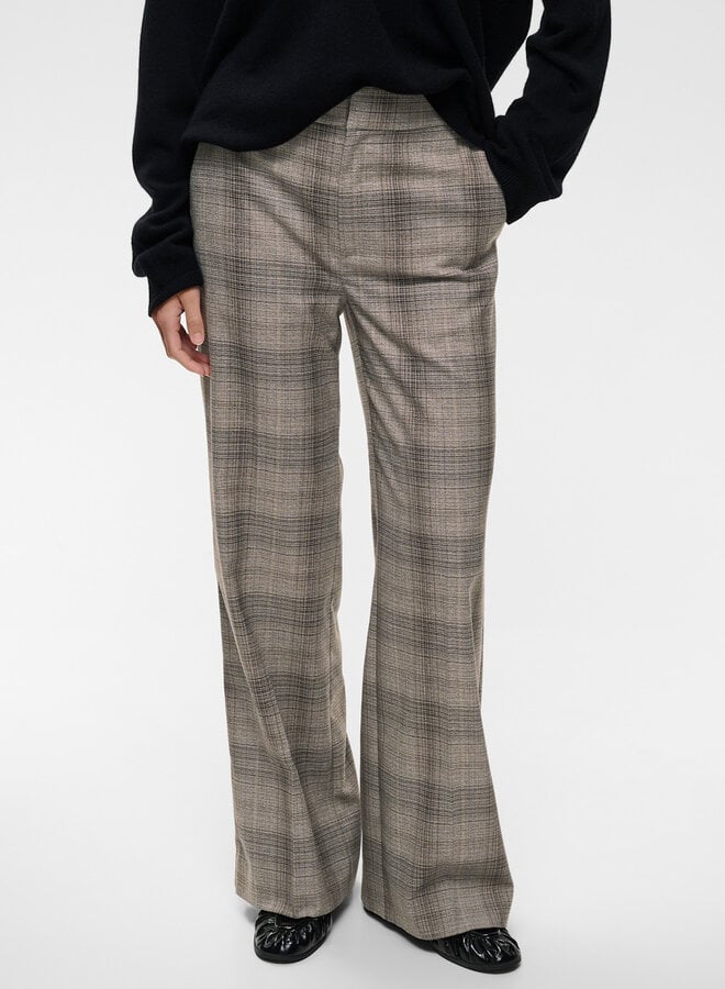 Pantalon InWear Checkie Straight Prince-de-Galles brun & gris cendre