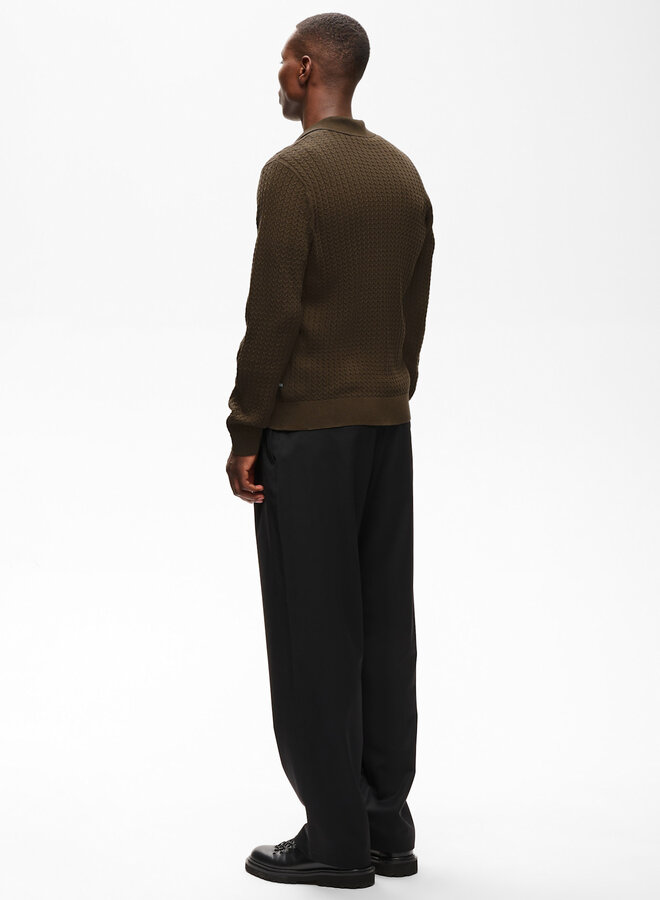 Tricot Matinique Polo à col polo câblé brun café
