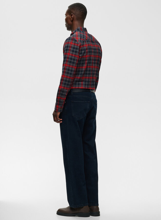 Chemise Matinique Trostol en flanelle & carreaux rouges, gris & bleu marine