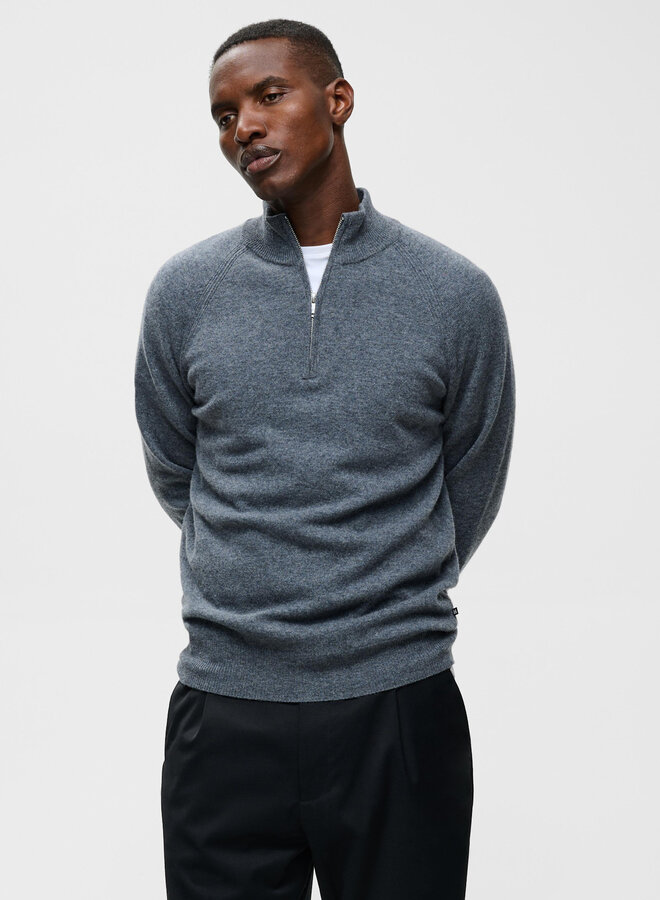 Tricot Matinique Hellson à col montant à zip gris